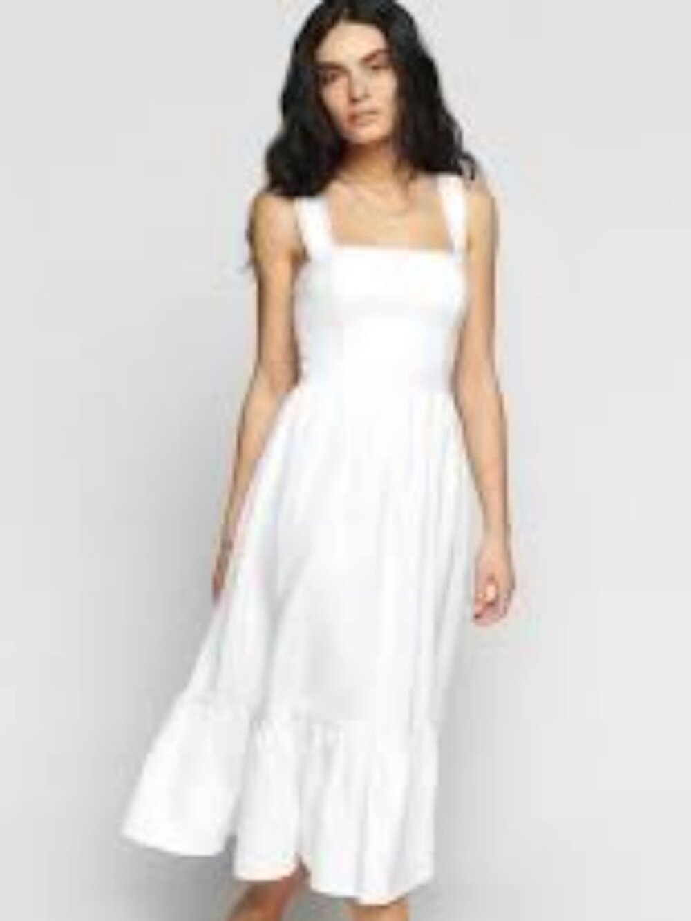 57 - NWT REFORMATION ROWEN SQUARE NECK SMOCKED LINEN SUNDRESS